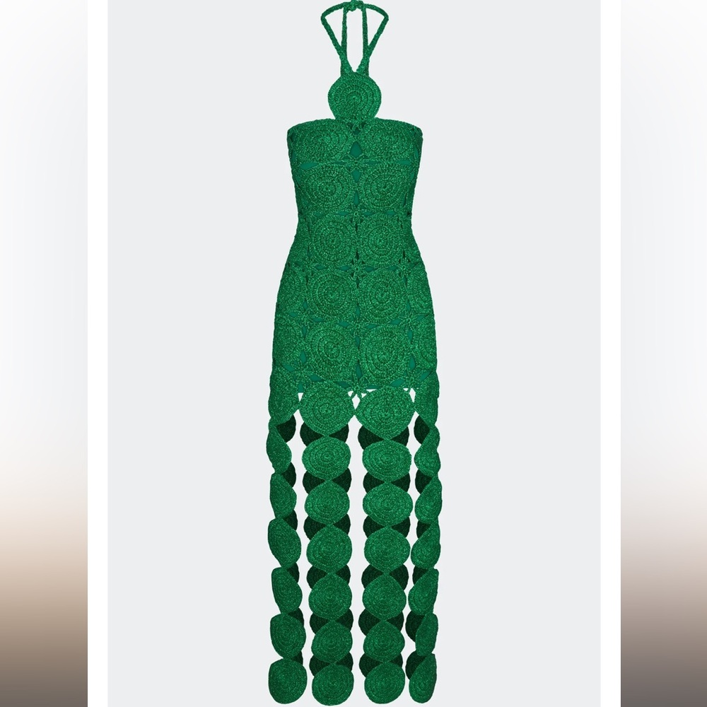 Simon Miller Beep Beep Dress in Gummy Green knit metallic